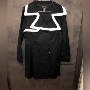 Rampage Black & White Trimmed Long Jacket